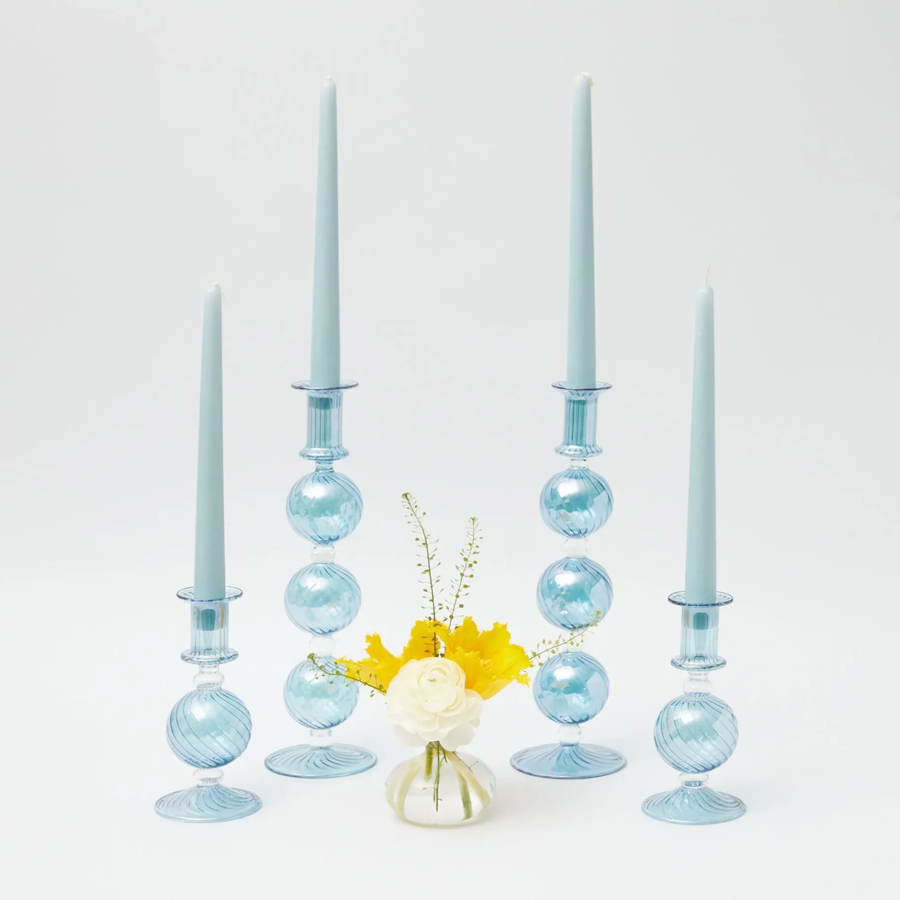 Mrs. Alice Candle Holders|Camille Azure Candle Set (Blue)