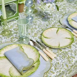 Mrs. Alice Crockery Sets|Capri Lettuce Dinner & Starter Plate (Set Of 8)