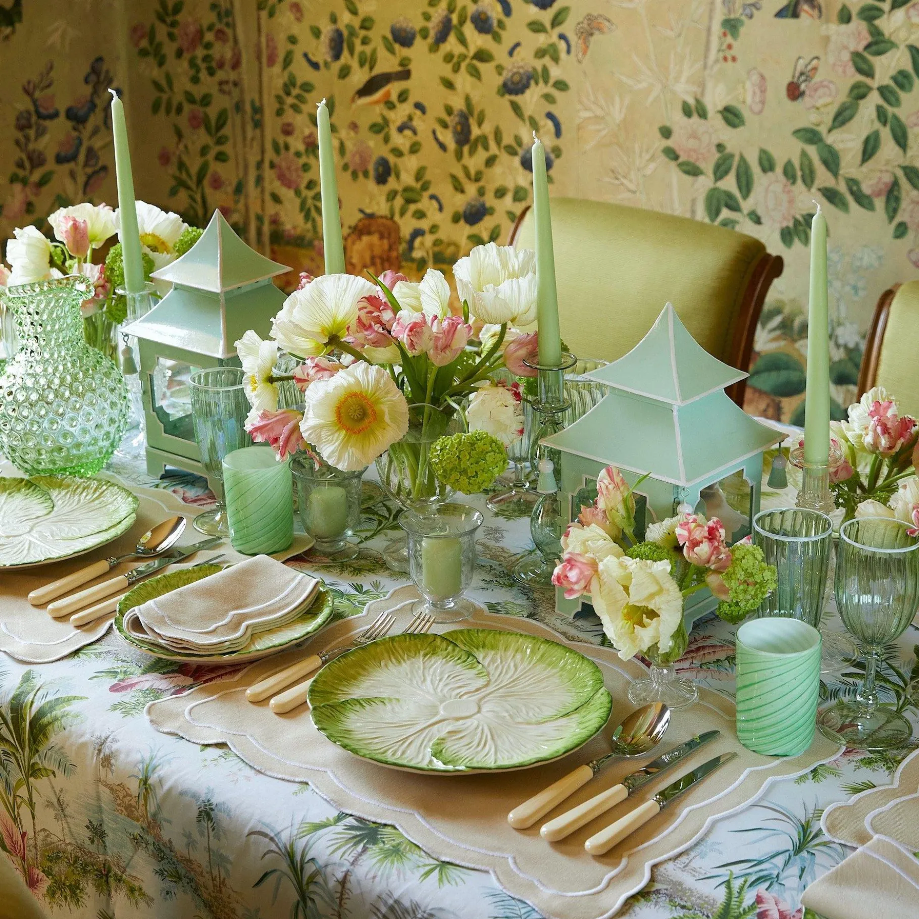 Mrs. Alice Dinner Plates|Capri Lettuce Dinner Plate