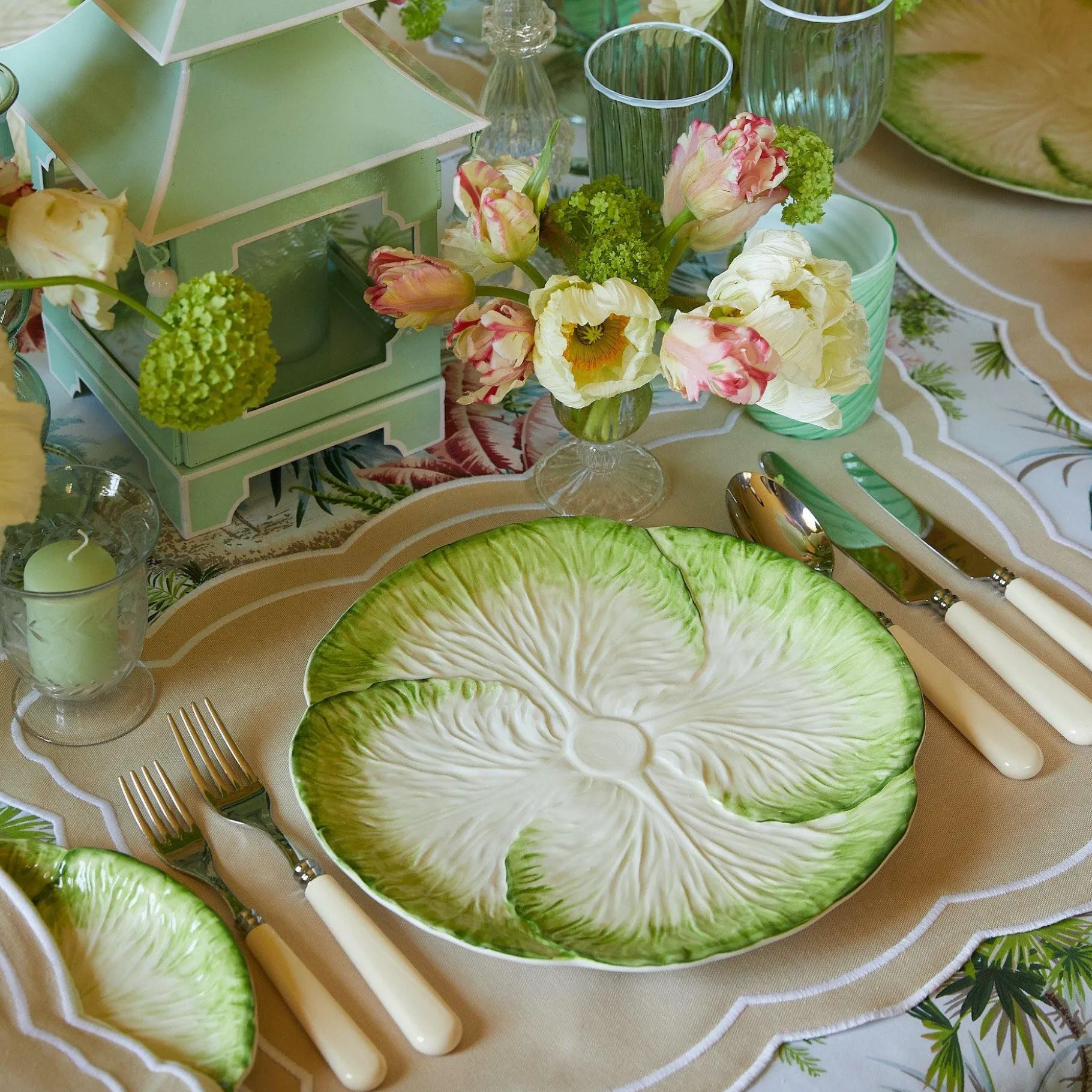 Mrs. Alice Dinner Plates|Capri Lettuce Dinner Plate