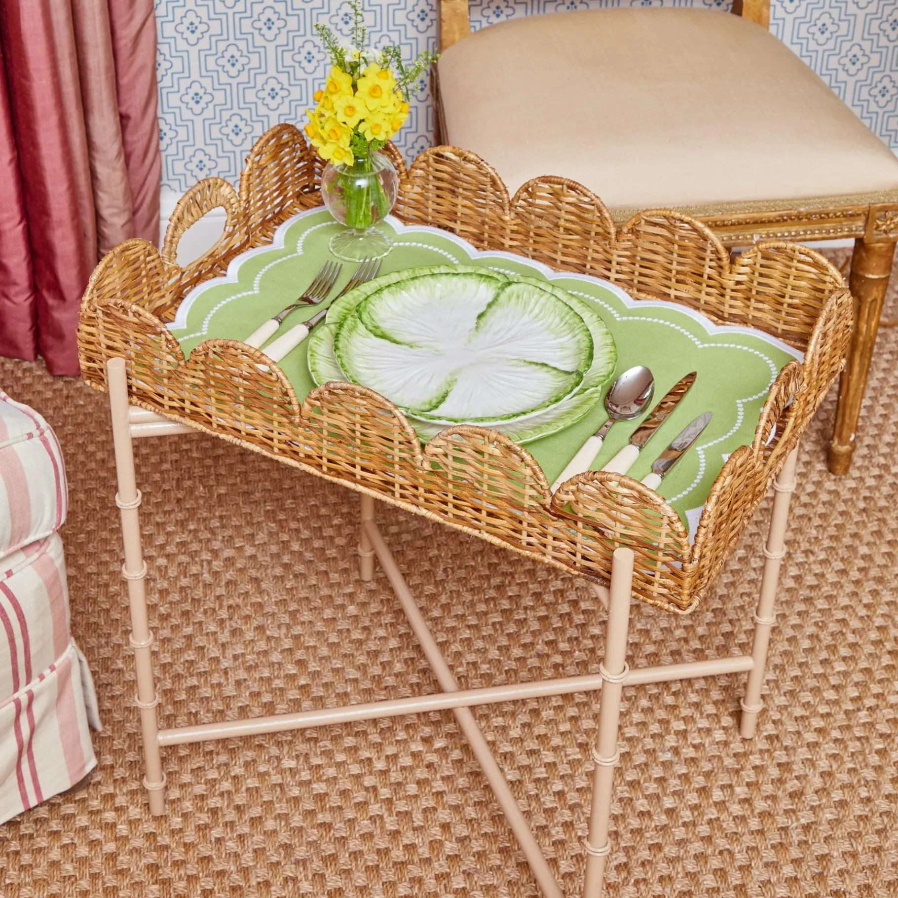 Mrs. Alice Trays & Liners|Cecily Green Tray Liner