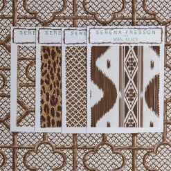 Mrs. Alice Serena Fresson Fabrics|Chestnut Brown Bamboo Trellis Fabric