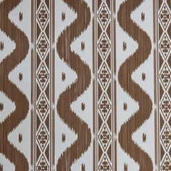 Mrs. Alice Serena Fresson Fabrics|Chestnut Brown Ikat Stripe Fabric