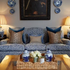 Mrs. Alice Serena Fresson Fabrics|Chestnut Brown Lotus Flower Fabric