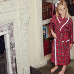 Women Mrs. Alice Alice Nightdresses|Children's Red Tartan Frilled Dressing Gown
