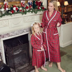 Women Mrs. Alice Alice Nightdresses|Children's Red Tartan Frilled Dressing Gown