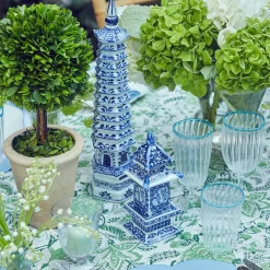 Mrs. Alice Pagodas & Lanterns|Chinoiserie Porcelain Pagoda
