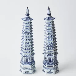 Mrs. Alice Pagodas & Lanterns|Chinoiserie Porcelain Pagoda