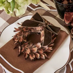 Mrs. Alice Napkin Rings, Bows & Wreaths|Chocolate Velvet Mini Bows (Set Of 4)