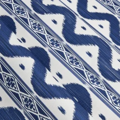Mrs. Alice Serena Fresson Fabrics|Cobalt Blue Ikat Stripe Fabric