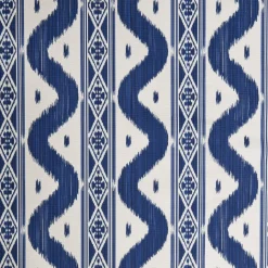 Mrs. Alice Serena Fresson Fabrics|Cobalt Blue Ikat Stripe Fabric