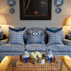 Mrs. Alice Serena Fresson Fabrics|Cobalt Blue Leopard Fabric