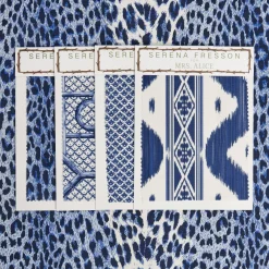 Mrs. Alice Serena Fresson Fabrics|Cobalt Blue Leopard Fabric