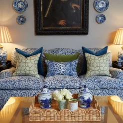 Mrs. Alice Serena Fresson Fabrics|Cobalt Blue Leopard Fabric