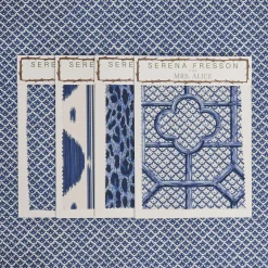 Mrs. Alice Serena Fresson Fabrics|Cobalt Blue Lotus Flower Fabric