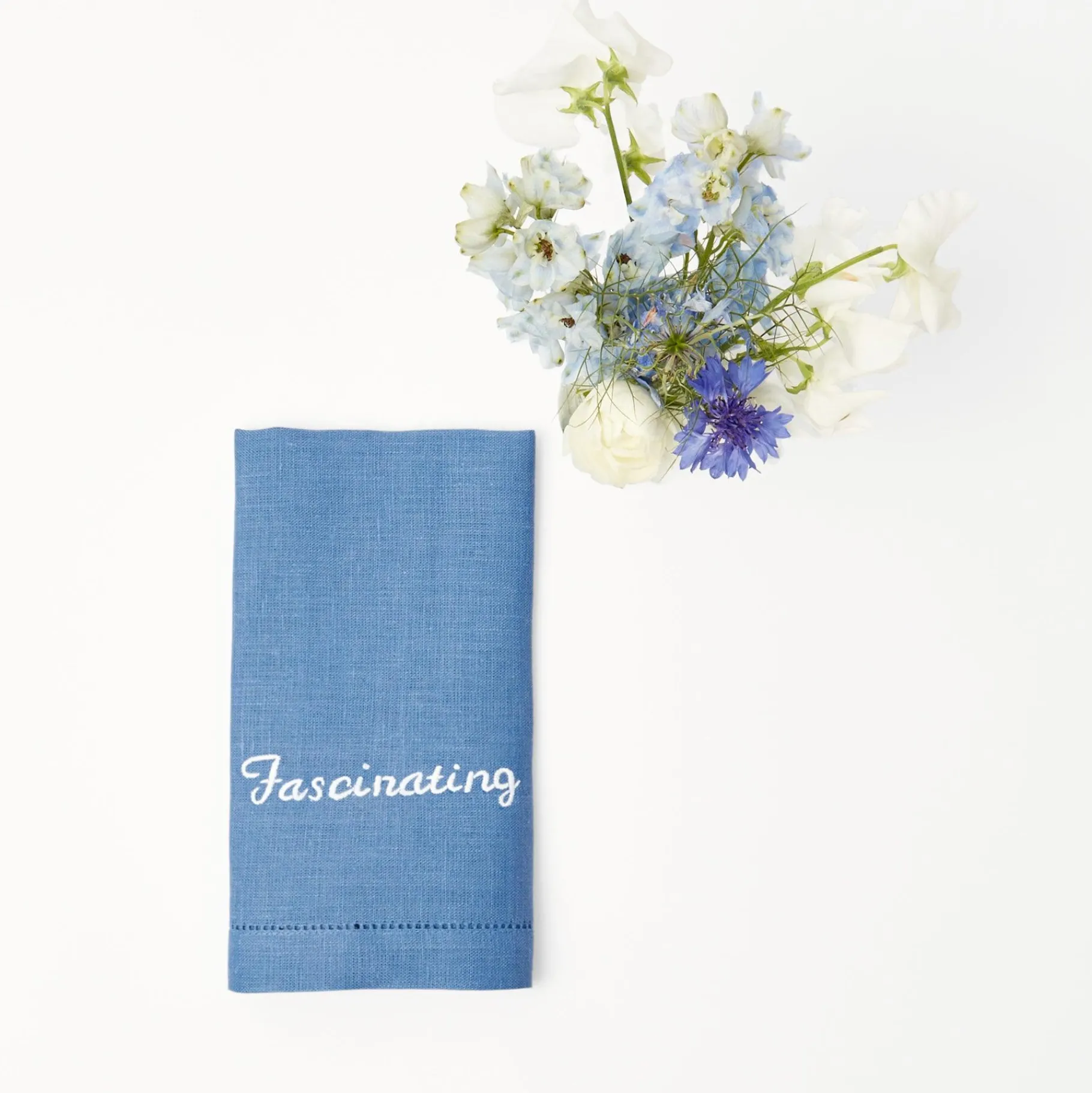 Mrs. Alice Napkins|Compliment Blue Linen Napkins (Set Of 8)