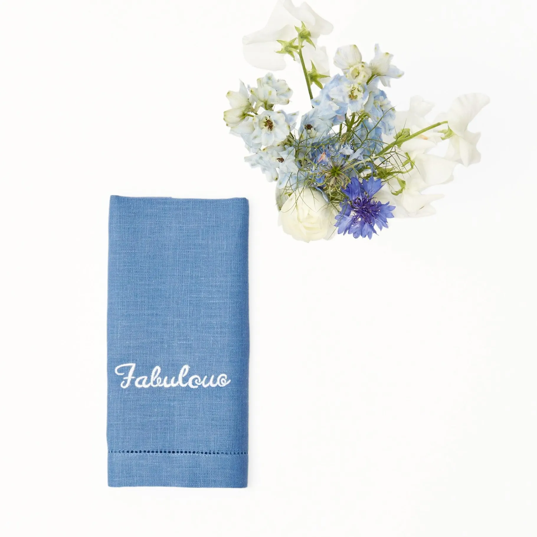 Mrs. Alice Napkins|Compliment Blue Linen Napkins (Set Of 8)