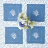 Mrs. Alice Napkins|Coral Blue Linen Cocktail Napkins (Set Of 4)