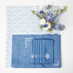 Mrs. Alice Table Linen Sets|Coral Blue Linen Set