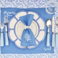 Mrs. Alice Table Linen Sets|Coral Blue Linen Set