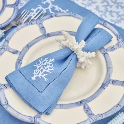 Mrs. Alice Table Linen Sets|Coral Blue Linen Set