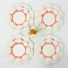 Mrs. Alice Crockery Sets|Coral Dinner & Starter Plates (Set Of 8)