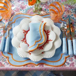 Mrs. Alice Crockery Sets|Coral Dinner & Starter Plates (Set Of 8)