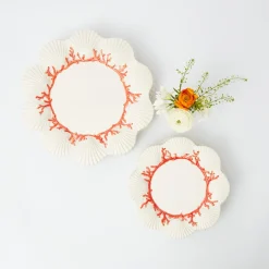 Mrs. Alice Dinner Plates|Coral Dinner & Starter Plates (Set Of 8)