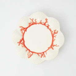 Mrs. Alice Crockery Sets|Coral Dinner Plates (Set Of 4)