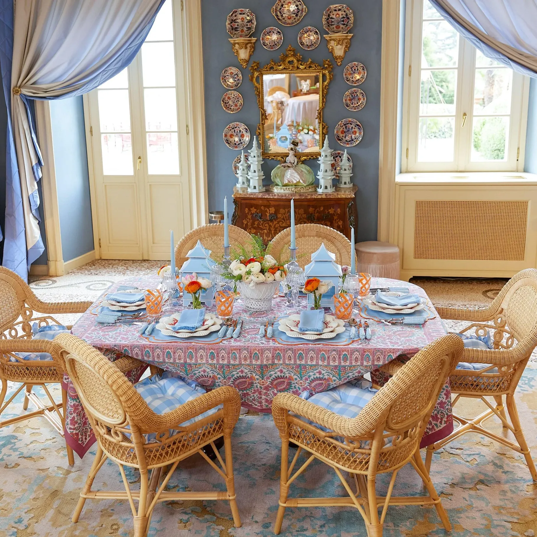 Mrs. Alice Crockery Sets|Coral Dinner Plates (Set Of 4)