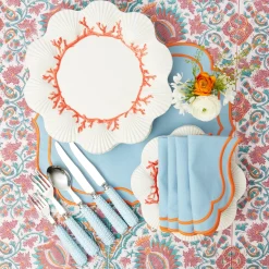 Mrs. Alice Crockery Sets|Coral Dinner Plates (Set Of 4)
