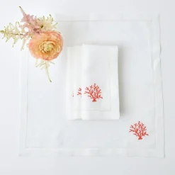 Mrs. Alice Napkins|Coral Linen Napkins (Set Of 4)