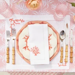 Mrs. Alice Table Linen Sets|Coral Linen Placemats & Napkins (Set Of 4)