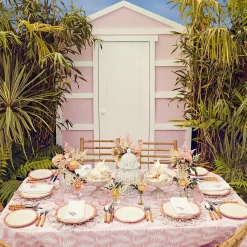 Mrs. Alice Table Linen Sets|Coral Linen Placemats & Napkins (Set Of 4)