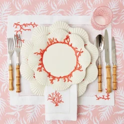Mrs. Alice Placemats|Coral Linen Placemats (Set Of 4)