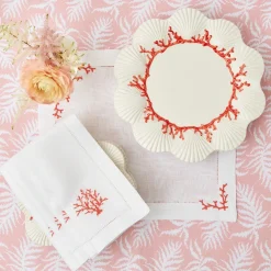 Mrs. Alice Placemats|Coral Linen Placemats (Set Of 4)