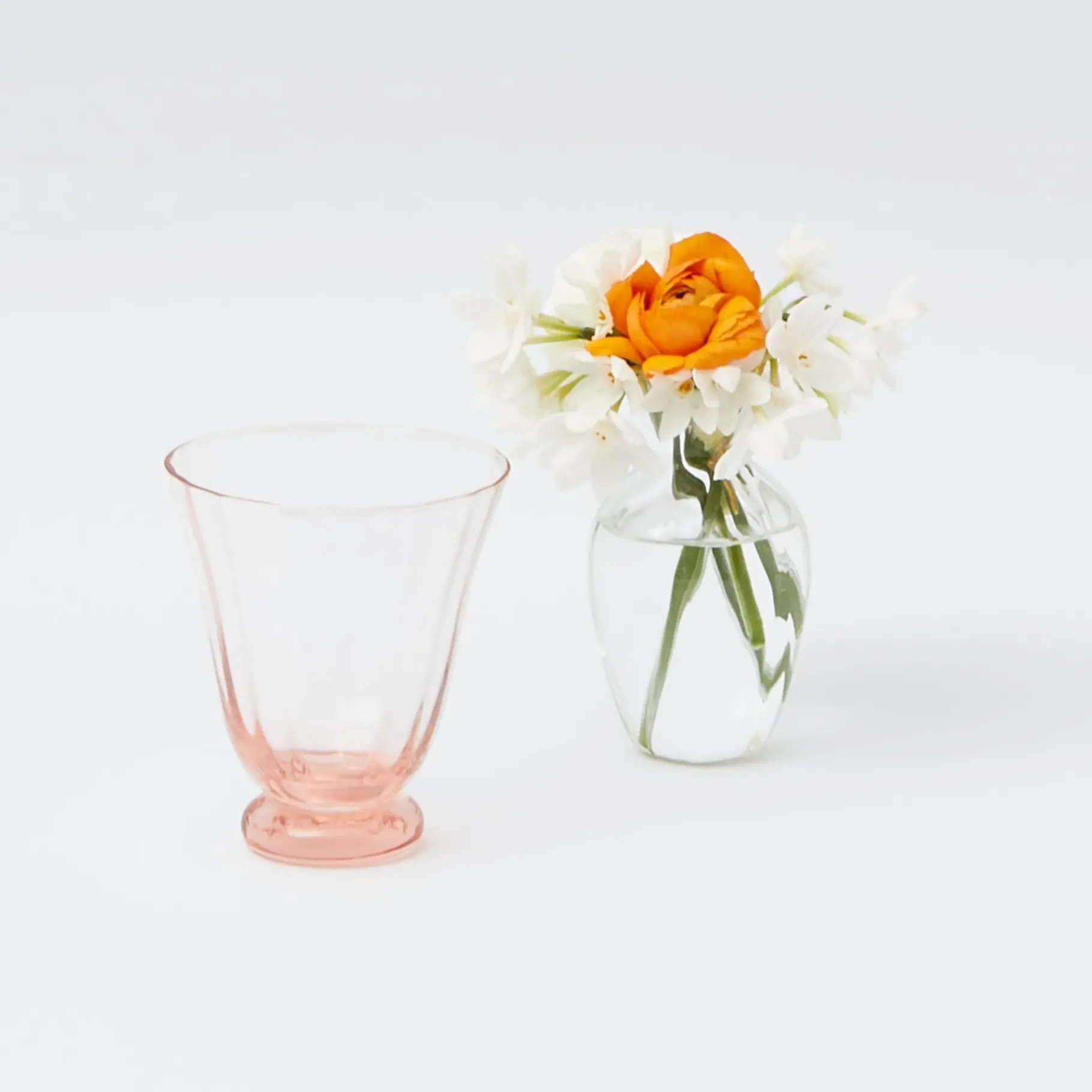 Mrs. Alice Glasses|Coral Tulip Water Glass (Set Of 4)