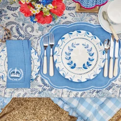 Mrs. Alice Napkins|Coronation Blue Linen Napkins (Set Of 4)
