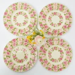 Mrs. Alice Dinner Plates|Dahlia Garland Dinner & Starter Plates (Set Of 8)