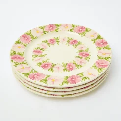 Mrs. Alice Crockery Sets|Dahlia Garland Dinner Plate (Set Of 4)
