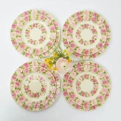 Mrs. Alice Dinner Plates|Dahlia Garland Dinner Plate (Set Of 4)