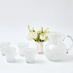 Mrs. Alice Glasses|Dappled White Water Glasses (Set Of 4)