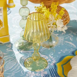 Mrs. Alice Candle Holders|Eden Green & Yellow Candlescape