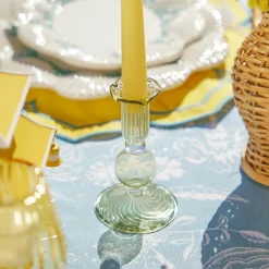 Mrs. Alice Candle Holders|Eden Green & Yellow Candlescape