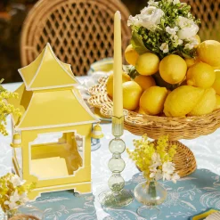 Mrs. Alice Candle Holders|Eden Green & Yellow Candlescape