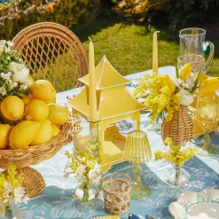 Mrs. Alice Candle Holders|Eden Green & Yellow Candlescape
