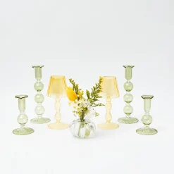 Mrs. Alice Candle Holders|Eden Green & Yellow Candlescape
