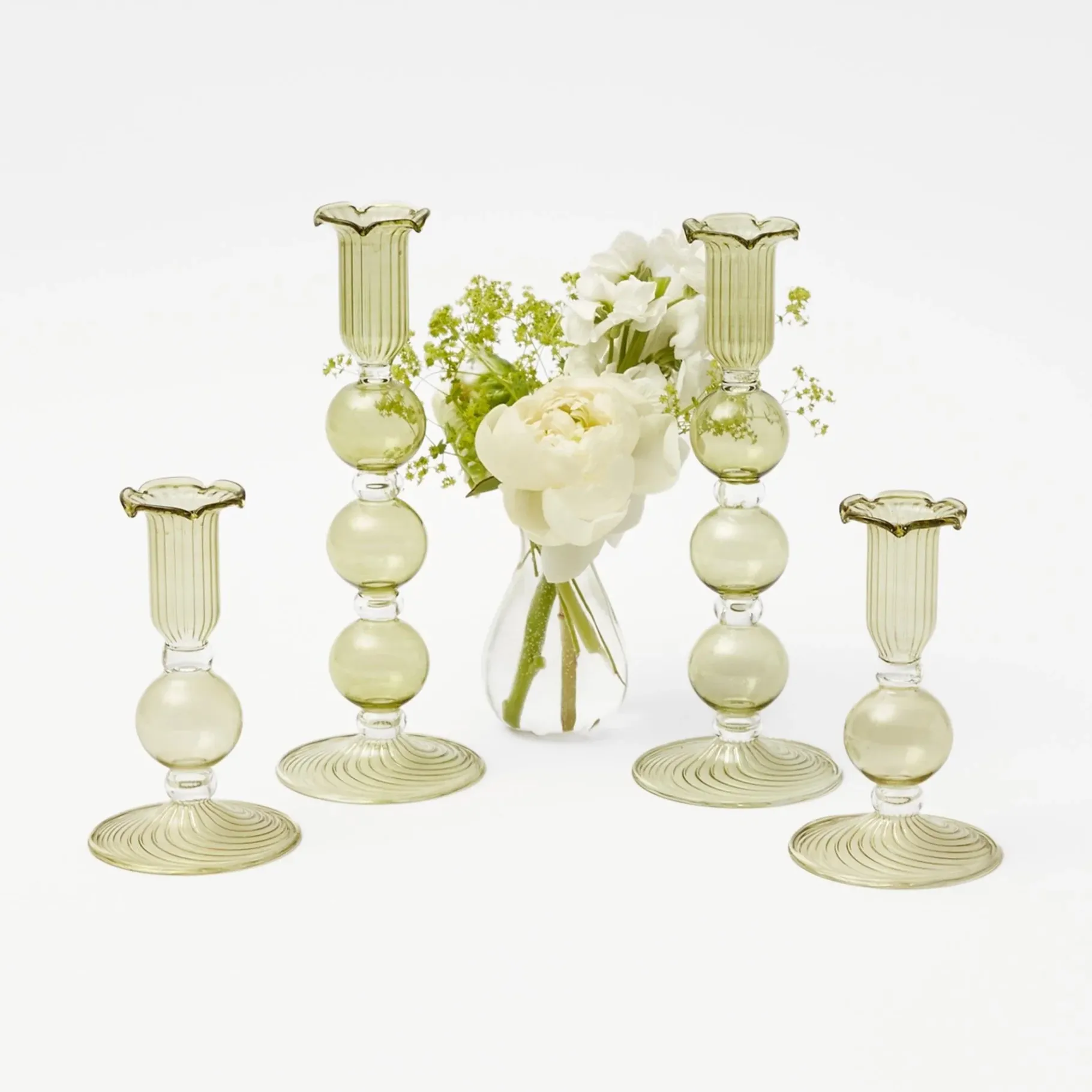Mrs. Alice Candle Holders|Eden Green Candle Set (Apple Green)