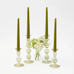 Mrs. Alice Candle Holders|Eden Green Candle Set (Apple Green)