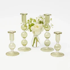 Mrs. Alice Candle Holders|Eden Green Candle Set (Spring Green)